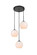 BAXTER Three Light Pendant in Black and frosted white (173|LD2209BK)