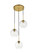 BAXTER Three Light Pendant in Brass and Clear (173|LD2208BR)