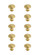 Logyn Knob Multipack (Set of 10) in Brushed Gold (173|KB2005GD10PK)