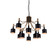 Corna 12 Light Chandelier in Matte Black & Satin Gold (401|1017P3212129)