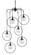 Moorsgate Six Light Pendant in Blacksmith/Old Brass/Clear (142|9869)
