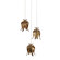 Iota Three Light Pendant in Antique Brass/Silver (142|90001020)