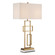 Parallelogram Two Light Table Lamp in Antique Brass/White (142|60000834)