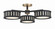 Kendal Six Light Semi Flush Mount in Vibrant Gold + Black Forged (60|KEN8300VGBF)