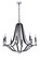 Esme Eight Light Chandelier in Flat Black / Matte White (46|57628FBMWW)