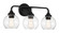Glenda Three Light Vanity in Flat Black (46|56203FB)