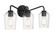 Shayna Three Light Vanity in Flat Black (46|56103FB)