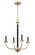 Stanza Four Light Chandelier in Flat Black/Satin Brass (46|54824FBSB)