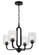 Collins Four Light Chandelier in Flat Black (46|54224FB)