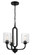 Collins Three Light Chandelier in Flat Black (46|54223FB)