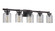 Foxwood Five Light Vanity in Flat Black / Dark Teak (46|53605FBDT)