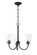 Gwyneth Three Light Chandelier in Flat Black (46|50423FB)