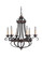 Stafford Six Light Chandelier in Aged Bronze/Textured Black (46|38726AGTB)