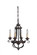 Stafford Four Light Chandelier in Aged Bronze/Textured Black (46|38724AGTB)