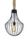 Sultana Rope One Light Pendant in Black (74|1JTSULTANAFEDILBK)