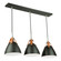 Tote Three Light Island Pendant in Black (78|SC13324BK)
