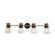 Kanata Four Light Vanity in Black & Brushed Brass (78|AC11804BB)