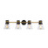 Kanata Four Light Vanity in Black & Brushed Brass (78|AC11804BB)