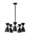 Oscar Five Light Pendant in Black W. Antique Brass (262|428001)