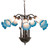 Pink/Blue Seven Light Chandelier in Mahogany Bronze (57|11687)