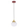 Uno One Light Pendant in Barn Red w/Brushed Brass (518|PEB4135591C16)