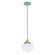 Uno One Light Pendant in Light Blue w/Brushed Brass (518|PEB4135491C16)