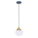 Uno One Light Pendant in Navy w/Brushed Brass (518|PEB4135091C16)