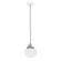 Uno One Light Pendant in White w/Brushed Nickel (518|PEB4134496C26)