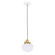 Uno One Light Pendant in White w/Brushed Brass (518|PEB4134491C16)