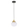Uno One Light Pendant in Black w/Brushed Brass (518|PEB4134191C25)