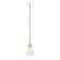 Uno One Light Pendant in White w/Brushed Brass (518|PEB4054491C25)