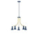 J-Series Five Light Chandelier in Navy with Brushed Brass (518|CHN4365091)