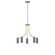 J-Series Five Light Chandelier in Slate Gray with Brushed Brass (518|CHN4184091)