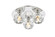 Graham Three Light Flush Mount in Chrome and Clear (173|3509F12C)