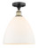 Edison One Light Semi-Flush Mount in Black Antique Brass (405|6161FBABGBD121)