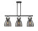 Downtown Urban Three Light Island Pendant in Matte Black (405|4103IBKG41210SM)