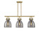 Downtown Urban Three Light Island Pendant in Brushed Brass (405|4103IBBG41210SM)