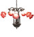 Pink/White Seven Light Chandelier in Mahogany Bronze (57|12243)