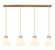 Downtown Urban Three Light Linear Pendant in Brushed Brass (405|1244101PSBBG4128WH)