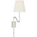 Griffin LED Wall Sconce in Polished Nickel and Parchment Leather (268|AL2008PNPARL)