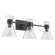 Beldar Three Light Vanity in Matte Black w/ Clear Glass (19|51193259)