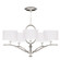 Allegretto Five Light Chandelier in Silver Leaf w/White Fabric Shades (48|785440SF41)