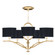 Allegretto Five Light Chandelier in Gold Leaf w/Black Fabric & Gold Inner Lining Shades (48|785440SF34)
