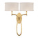 Allegretto Two Light Wall Sconce in Gold Leaf w/Champagne Fabric Shades (48|784750SF33)