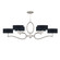 Allegretto Six Light Chandelier in Silver Leaf w/Black Fabric & Silver Inner Lining Shades (48|780040SF42)
