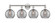 Edison Four Light Bath Vanity in Polished Nickel (405|6164WPNG12138SM)