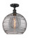 Edison One Light Semi-Flush Mount in Matte Black (405|6161FBKG121314SM)