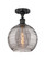 Edison One Light Semi-Flush Mount in Matte Black (405|6161FBKG121310SM)