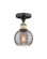 Edison One Light Semi-Flush Mount in Black Antique Brass (405|6161FBABG12136SM)