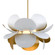 Ginger One Light Chandelier in White And Gold Leaf (68|31443GLSWH)